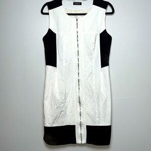 Bebe Zip Down Cream Shift Dress Medium